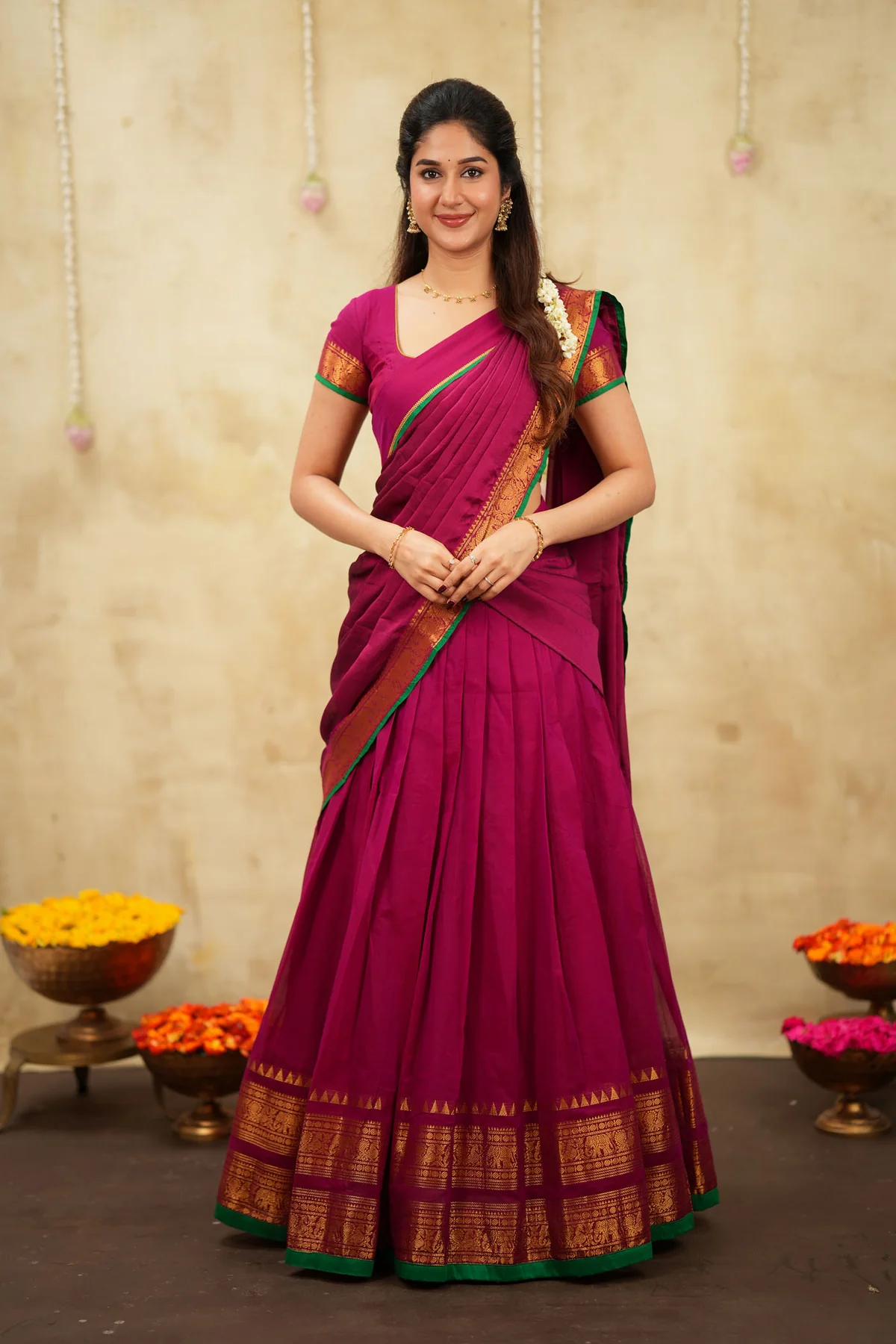 Riddhi Magenta Halfsaree